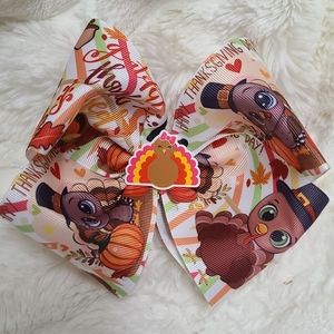 Thanksgiving turkey jumbo hair bow